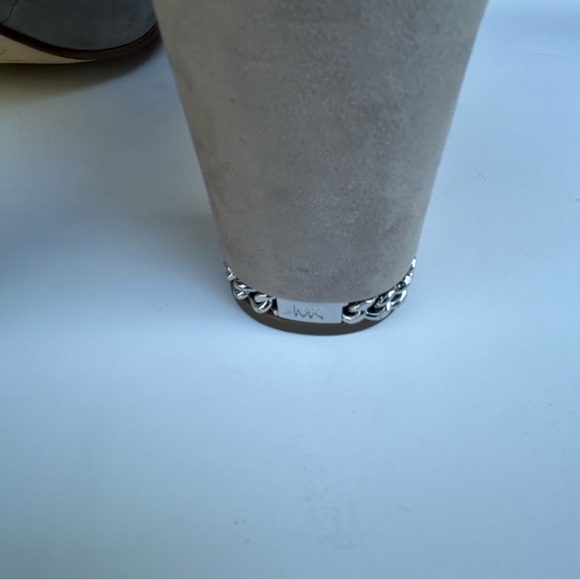 Michael Kors Sabrina Women Size 7 Chain Link Fawn Suede Platform Pump Shoe EUC - Picture 9 of 10